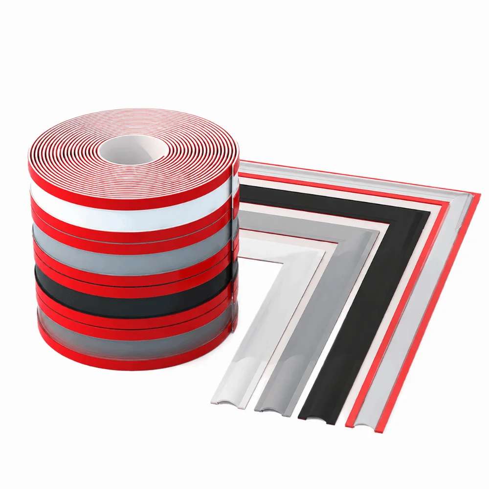 High Quality PVC Floor Cable Cover Self Adhesive Soft Wall Wire Concealer 300cm No Drill Cord Management Baseboard