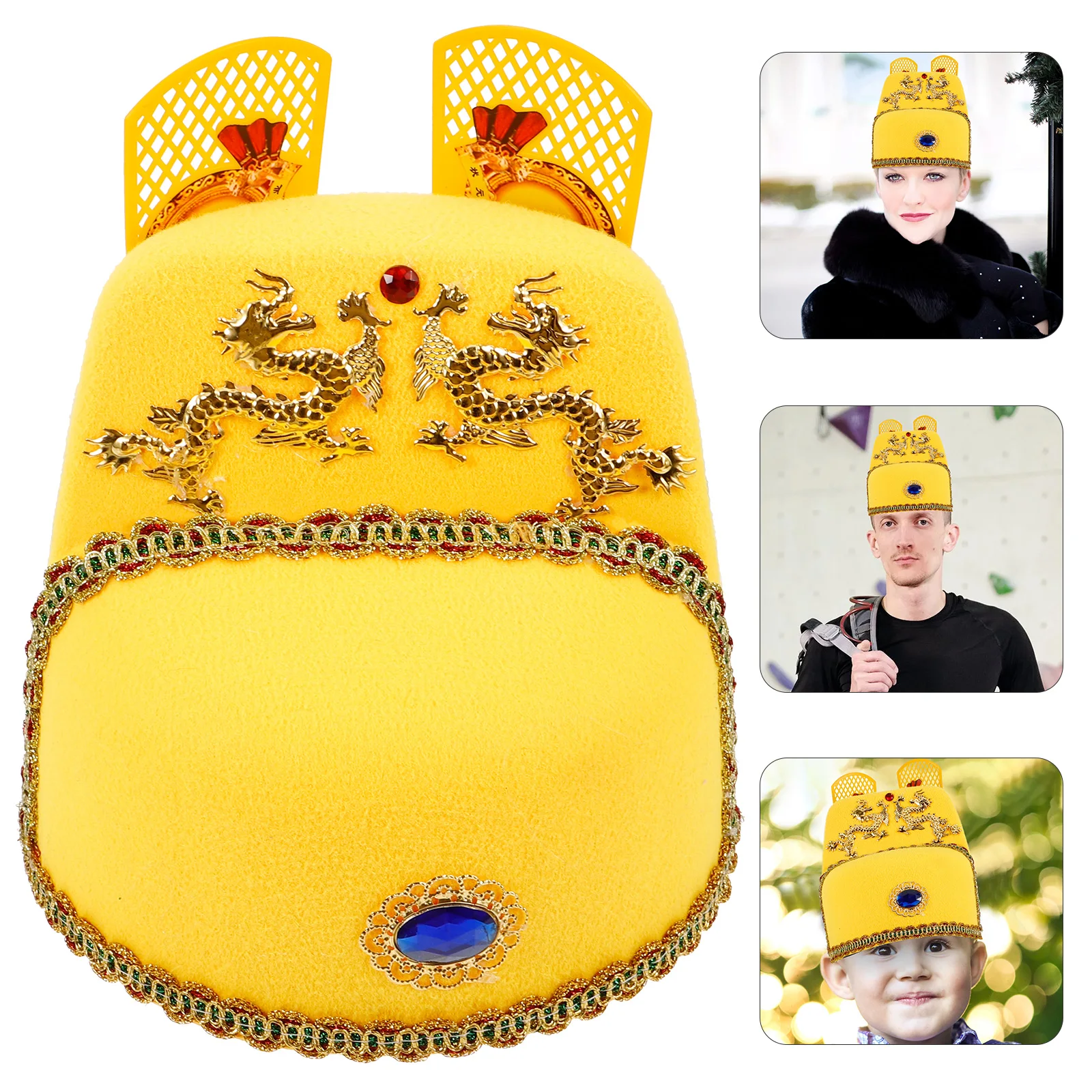 

Chinese Cosplay Party Hat Prop Chinese Opera Traditional Headdress Hanfu Royal Court Ancient Emperor Costume