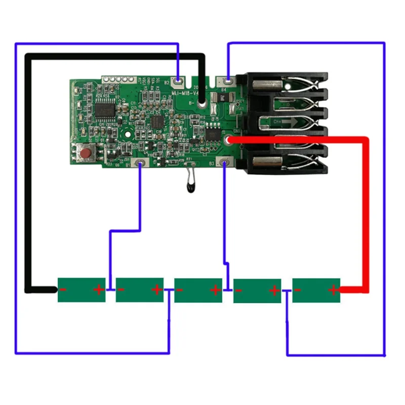 B84B-18V Li- Battery PCB Board PCB Charging Protection Circuit Board Formilwaukee 18V Li- Power Tools Replacement PCB Boar