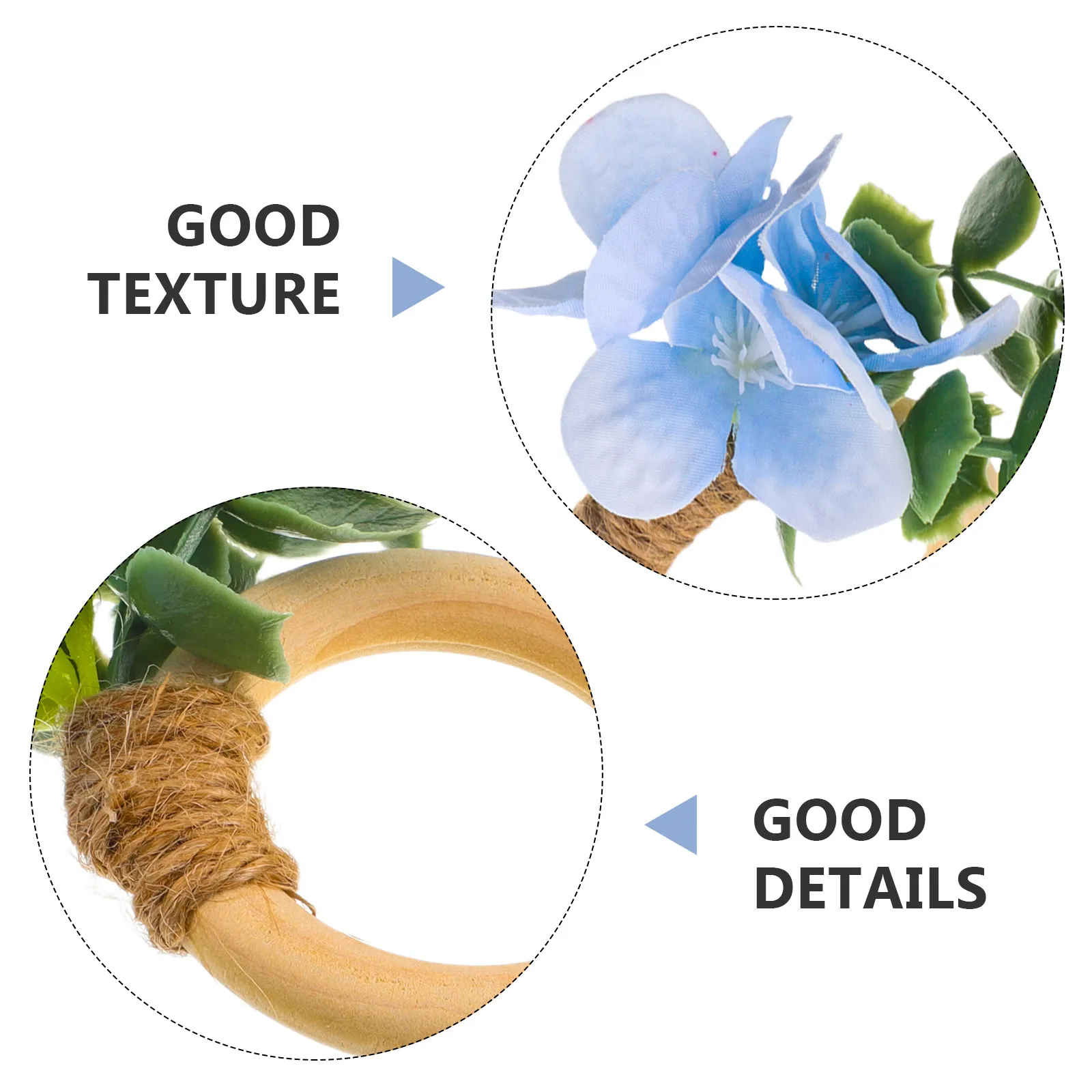 6Pcs Floral Napkin Rings Boho Style Eucalyptus Greenery Napkin Holders Wedding Table Decor Rustic Farmhouse Spring Summer