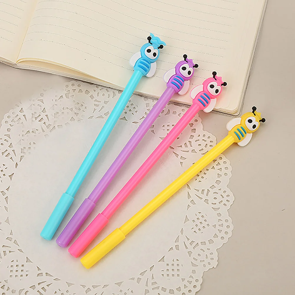 

12pcs Bee Shaped Neutral Smooth Writing Gel for Students Kids Cartoon Sign Pens Universal Stationery Supplies Wear