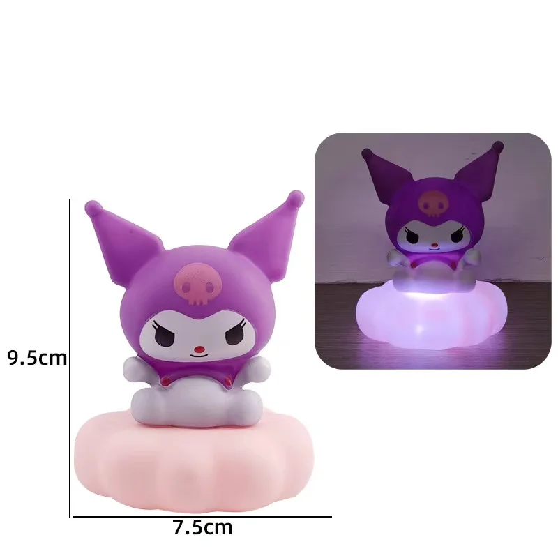 Sanrio Hello Kitty Kuromi Cinnamoroll Night Light Glowing Children Toy Bedside Lamp Anime Kawaii Cute Children Kid Present Gifts