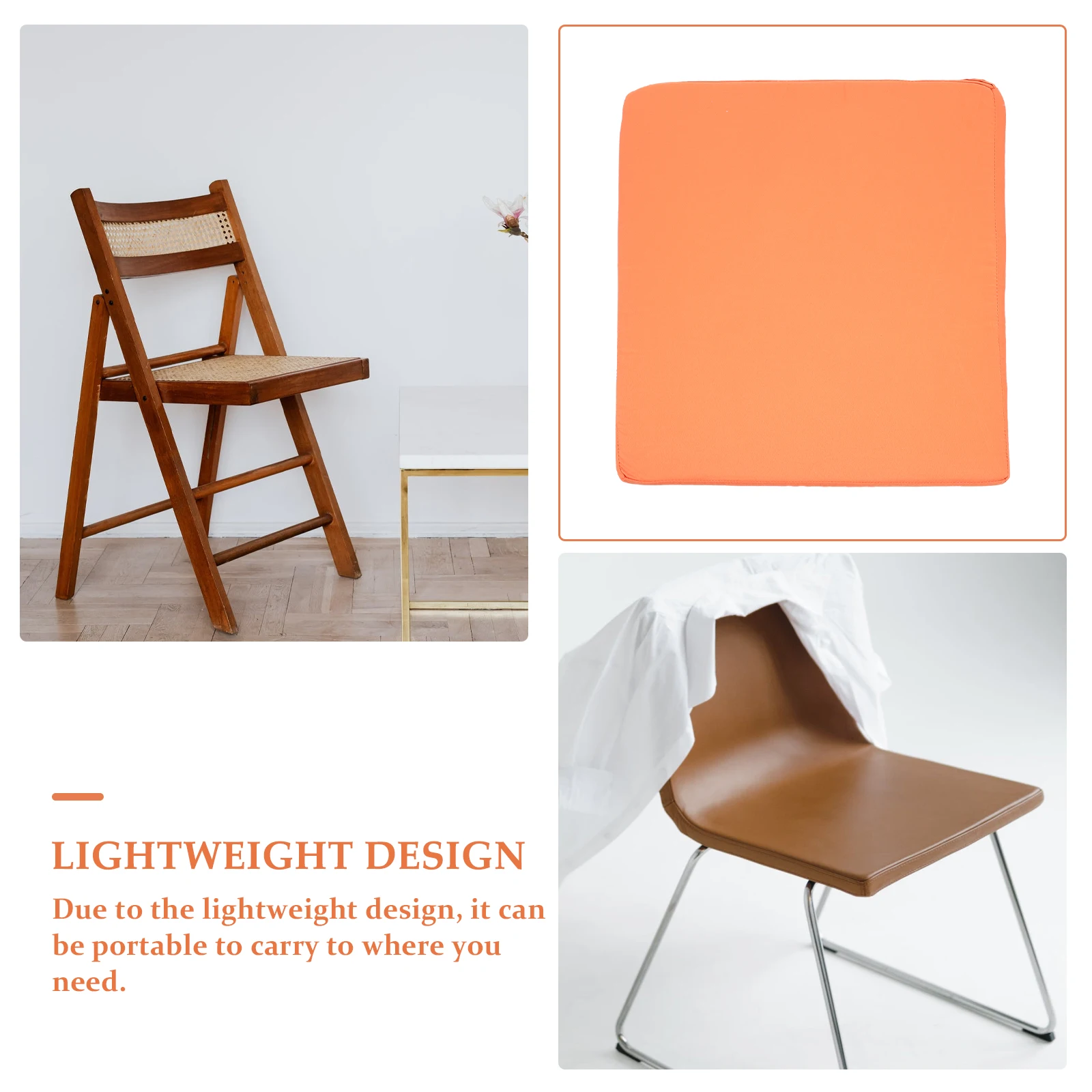 

1Pc Orange Waterproof Sponge Seat Cushion Portable Outdoor Comfortable Butt Pillow Household Stool Accessory