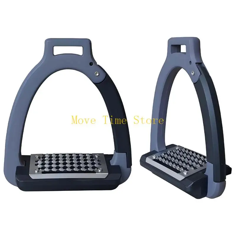 92ME Horse Stirrups with Wide Textured Footbeds and Steel Treads, 1 Pair