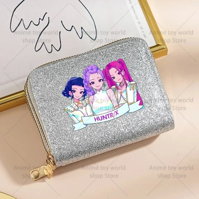 Carteira Kpop Demon Hunter, bolsa com lantejoulas brilhantes para mulheres, bolsa de moedas fashion para mulheres