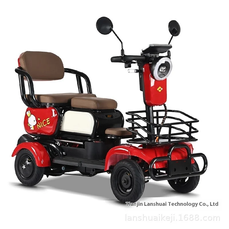 

Ea6 New Four-wheel Electric Scooter for Elderly Disabled 48v20ah Push-pull Auxiliary Tram with Open Body