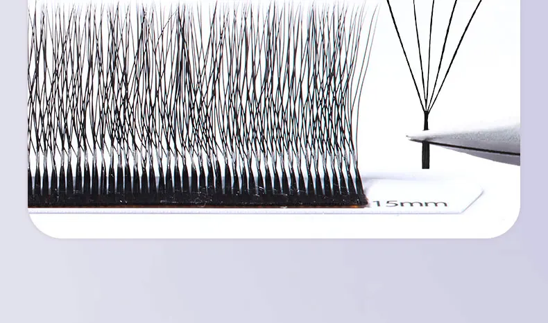 DeceMars V-förmige 5D Wimpernverlängerungen Matt Schwarz 12 Reihen/Tray für Make-up – Detail 15