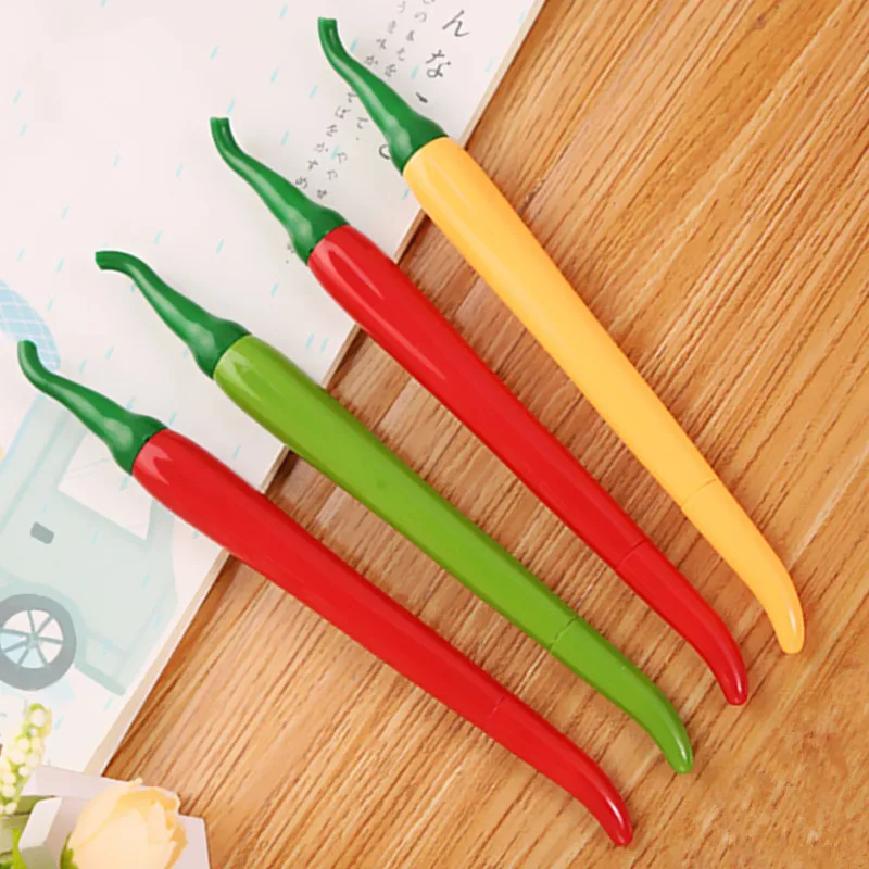 Fashion Red Chilli 0.5mm Black Gel Pen School Office Supply Stationery Business Signature Tool Student Party Creative Gift Gp24