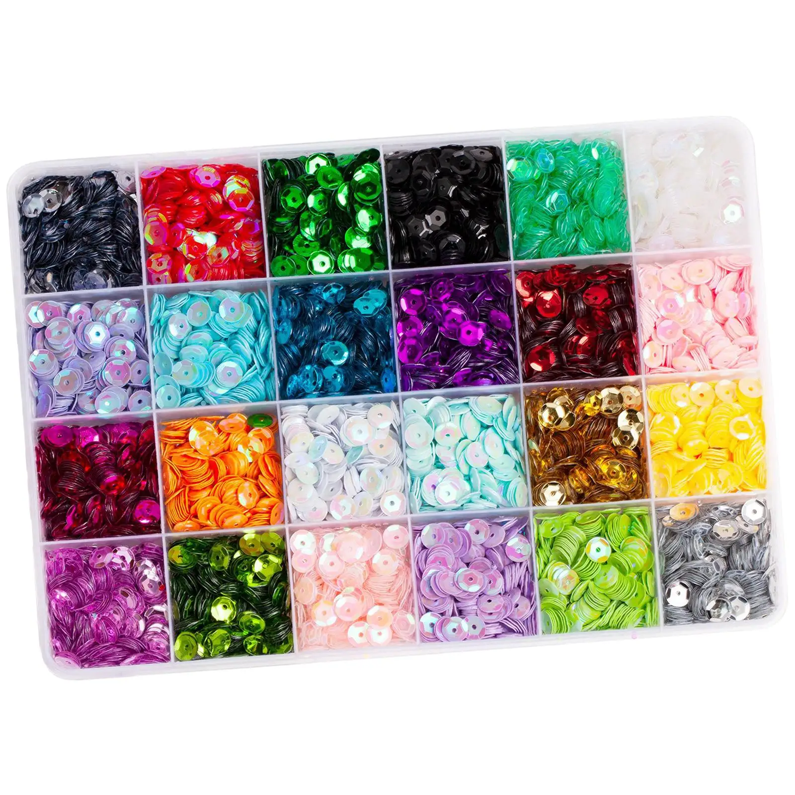 Nail Art Sequins for Women Girls 24 Grids for Card Making DIY Nails Supplies DIY Crafting Stage Performance Nail Art Decoration