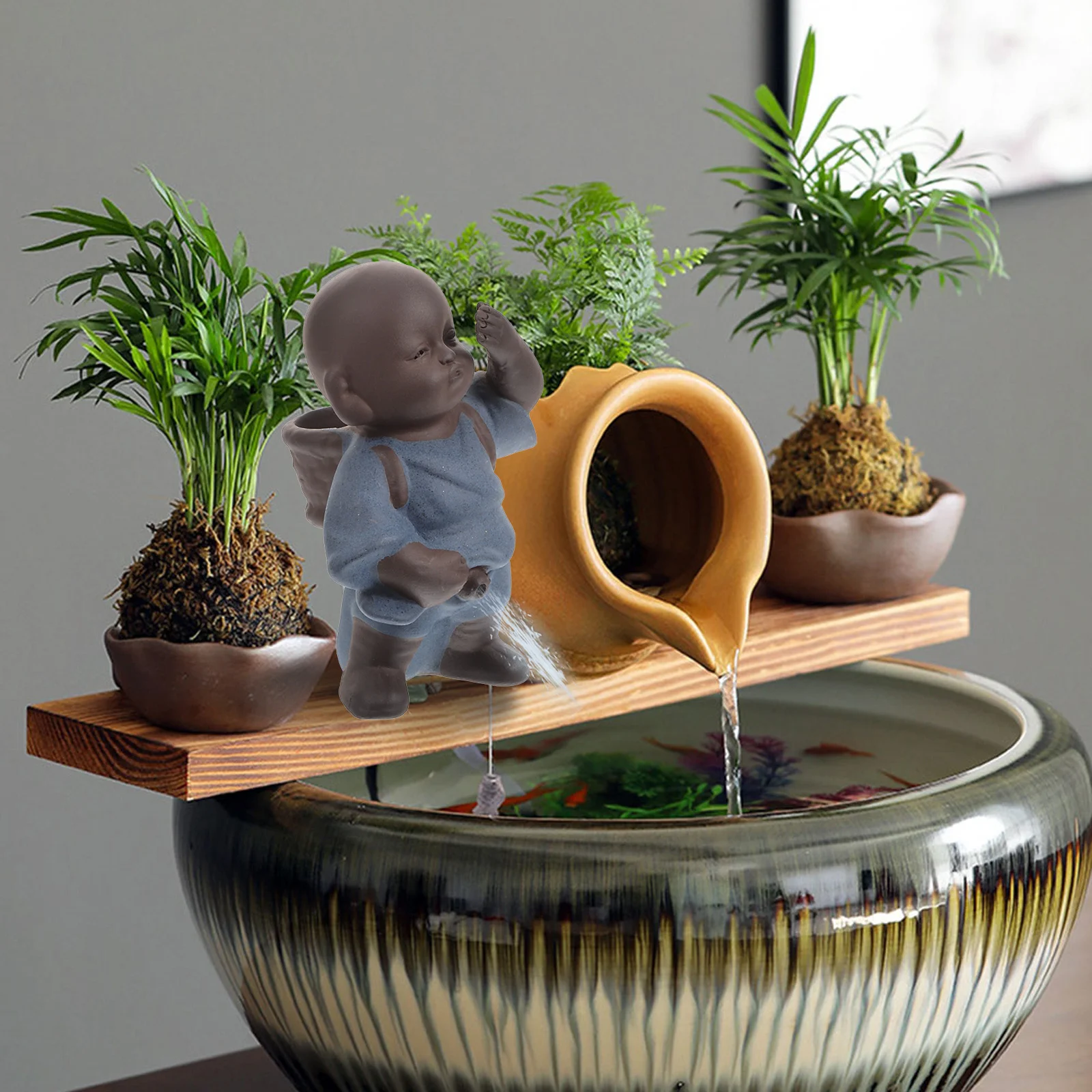 

Ceramic Monk Statue Mini Monk Tea Pet Table Ornament Decorative Home Desktop Tea Table Decor Home Decor Small Statue