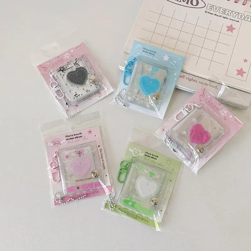INS Style 12 Pockets Transparent PVC Glitter Storage Book Small Card Booklet Keychain Binder Name Card Book Photocard Holder