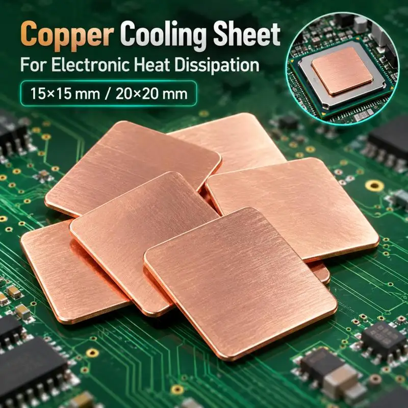1/2/3pcs Laptop Coppers Shim Thermal Pad, 0.3-1.2mm Thick Heatsink Sheet for GPU CPU VGA RAM Chip Cooling, 15x15/20x20mm Size