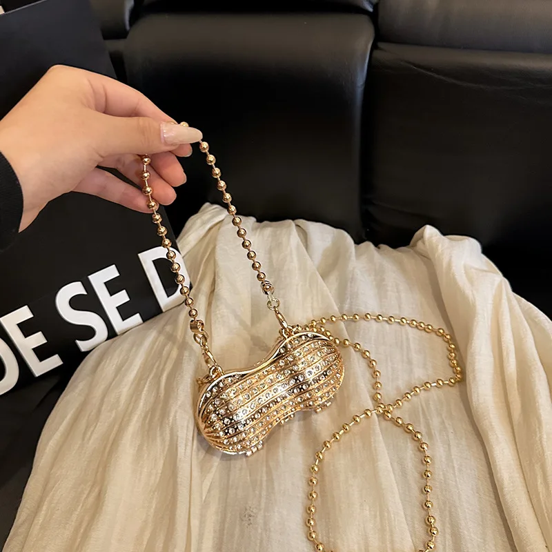 

2025 Trendy Metallic Clutch Bag - Chic Shoulder/Crossbody Purse (Mini Coin Wallet with Chain Strap)