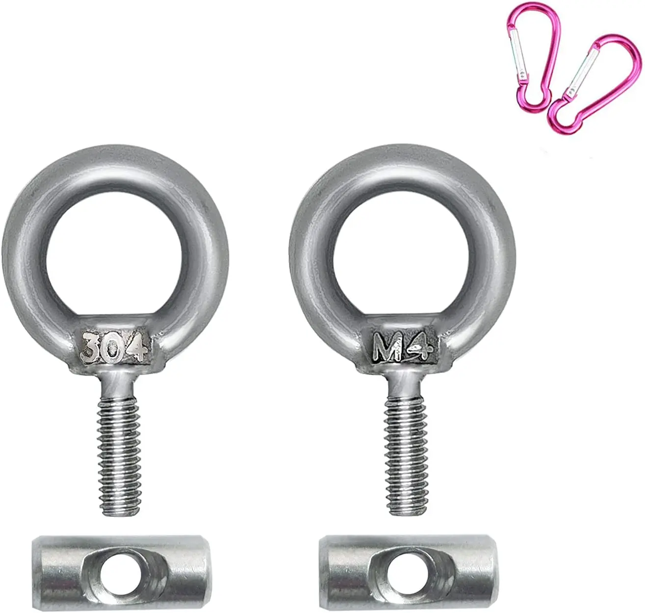 Stainless Steel Awning Rail Stoppers 6mm with Pink gourd shaped hook Set for Caravan Motorhome Campervan Camping Tent Equipment