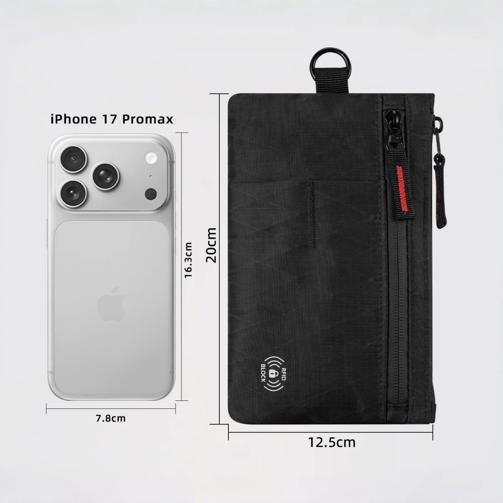 Verbesserte Reisebrieftasche, RFID-blockierender Kreditkartenhalter, Handgelenk-Organizer-Tasche für Männer und Frauen, Clutch-Handtasche mit Schultergurt – Detail 7