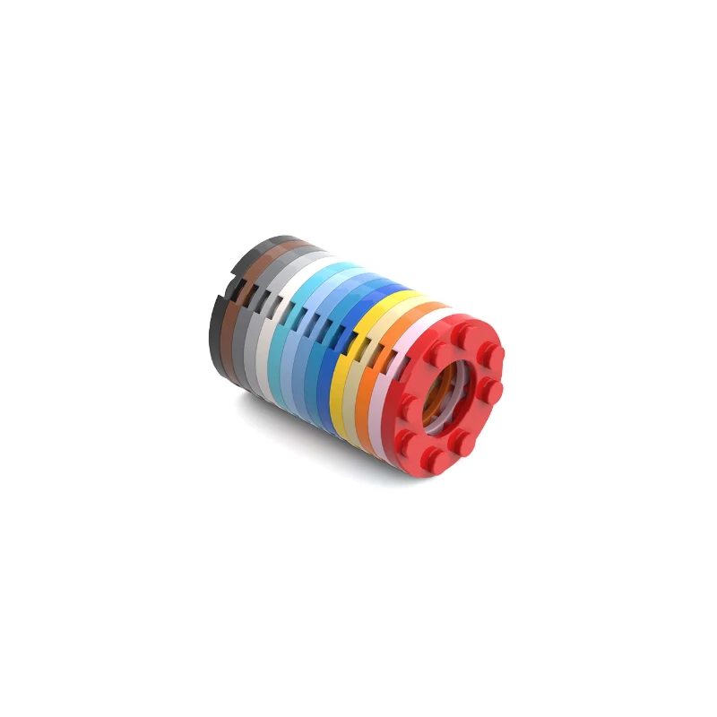 

60 шт., частицы строительного блока MOC 11833 4x4 с отверстием 16 мм, круглая доска, сделай сам, детский строительный кирпич, игрушка в подарок