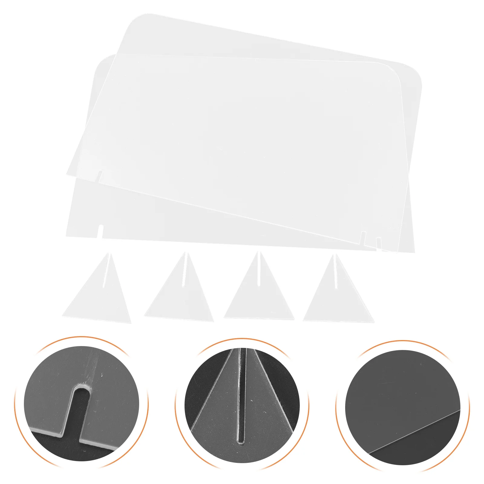 

5pcs Simple Transparent Acrylic Whiteboards Desktop Writing Message Board For Office Home Hotel Use Transparent Desktop