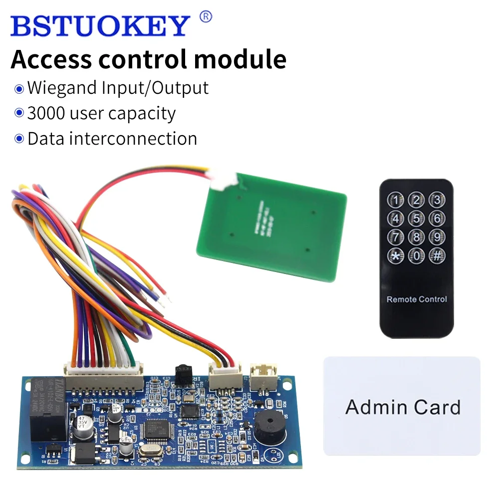 EM/MF Embed Access Control Module RFID Intercom Access Elevator Access Control DC 10-24V With Mother Card And Remote Programmer