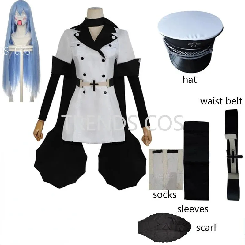 

♥ New 2026 Anime Cosplay Costume Manga General Uniform with Hat Wig Socks Esdeath Empire Out ★Bear House