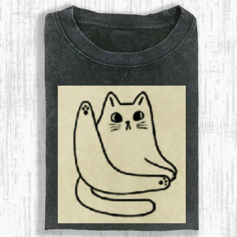 

Funny Cat Graphic T Shirt Unisex Oversized Crewneck Cotton Tee Y2K Retro Streetwear Aesthetic Casual Comfortable Daily Wear