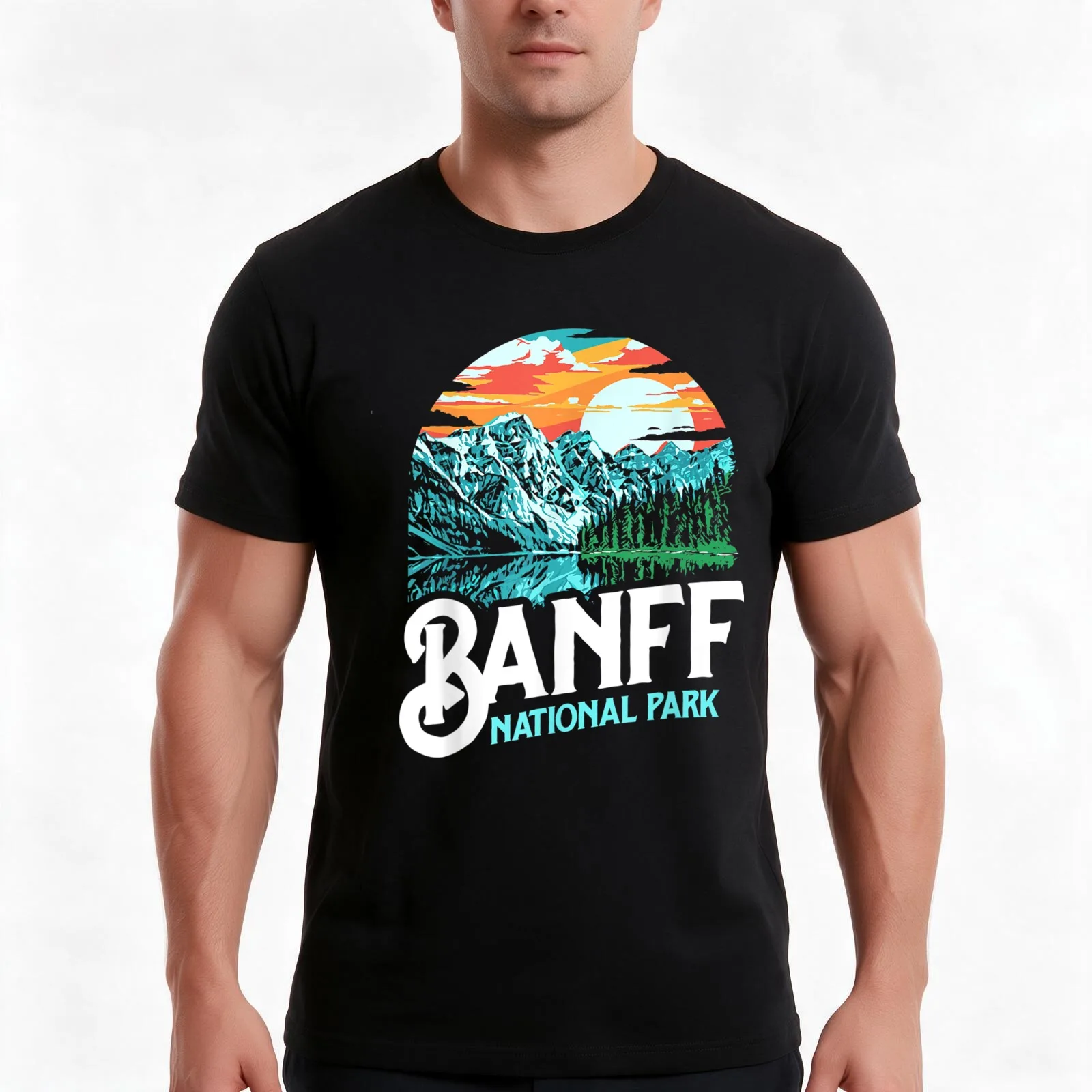 Banff National Park Lake Louise Canada Vintage T-Shirt, Summer Casual Cotton Tee, Oversized Streetwear Tops, Unisex Men Women