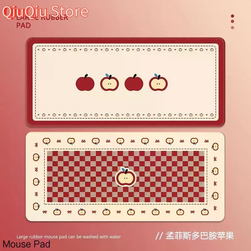 Dopamine Red Apple Pattern Oversized Mouse Pad Office Home Universal Desktop Wear Resistant Thickened Protective Mat