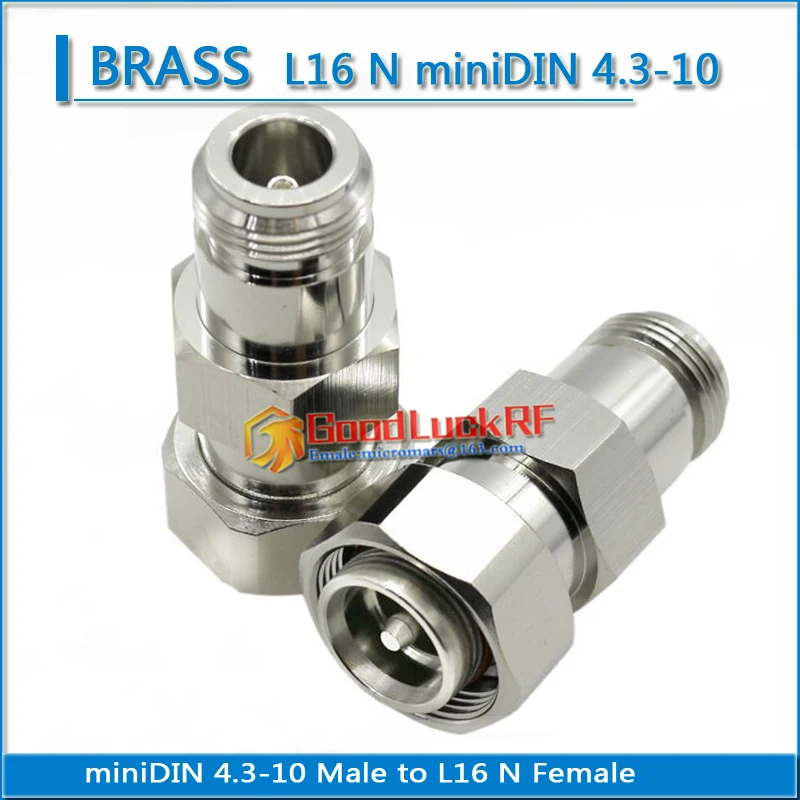 RRU miniDIN mini DIN 4.3-10 Male & Female to L16 N Female Male Plug Socket Straight Brass Coaxial 4310 RF Connector Adapters