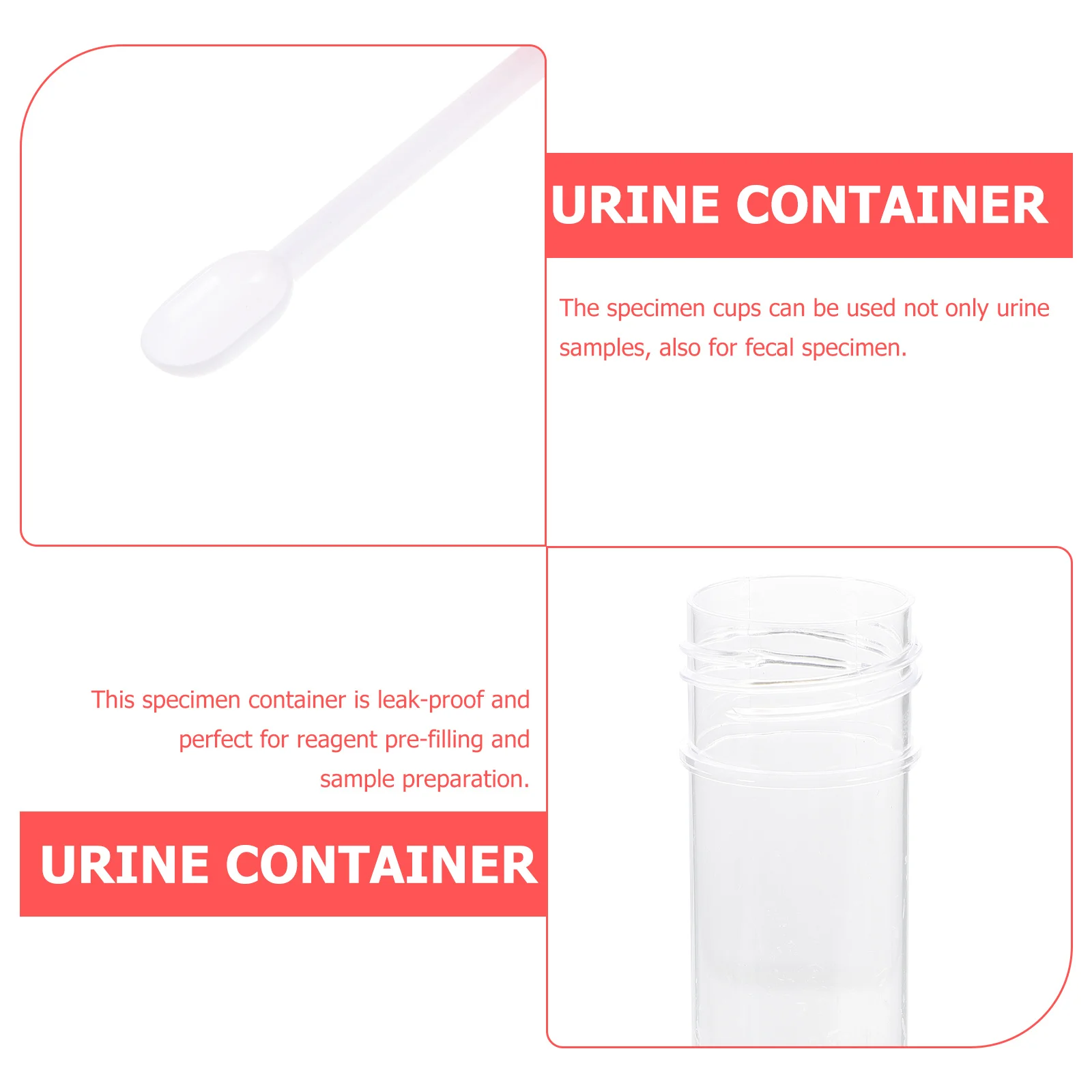 

25Pcs Specimen Cups Plastic Fecal Urine Sample Container Leak-Proof Medical Test Cup Laboratory Use Fecal Specimen Cup