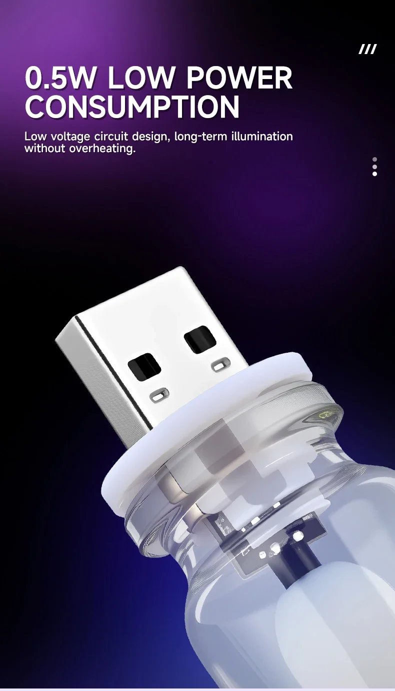 Auto-USB-Ambientelicht Schlafzimmer Camping Tragbares RGB-Regenbogen-Nachtlicht Plug-and-Play LED-Ambientelicht Dekorative Beleuchtung – Detail 13