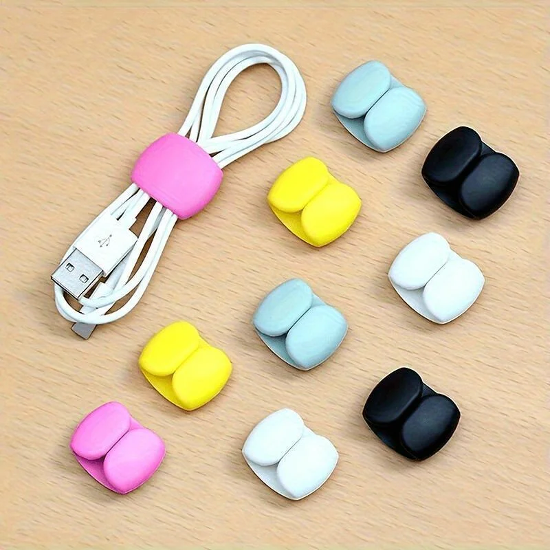 Picture 4: Simple Silicone Cable Organizer Clip, Anti-tangle Storage Buckle for Data Cable, Earphone and Charging Wire