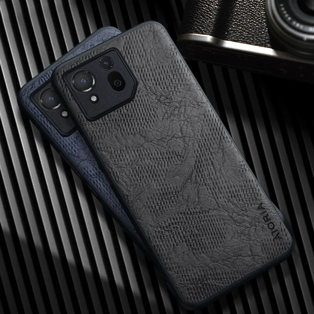 Capa para Asus ROG Phone 9 8 Pro 6 7, Capa de Telefone de Couro PU Luxuosa com Efeito Rachado para Asus ROG Phone 9