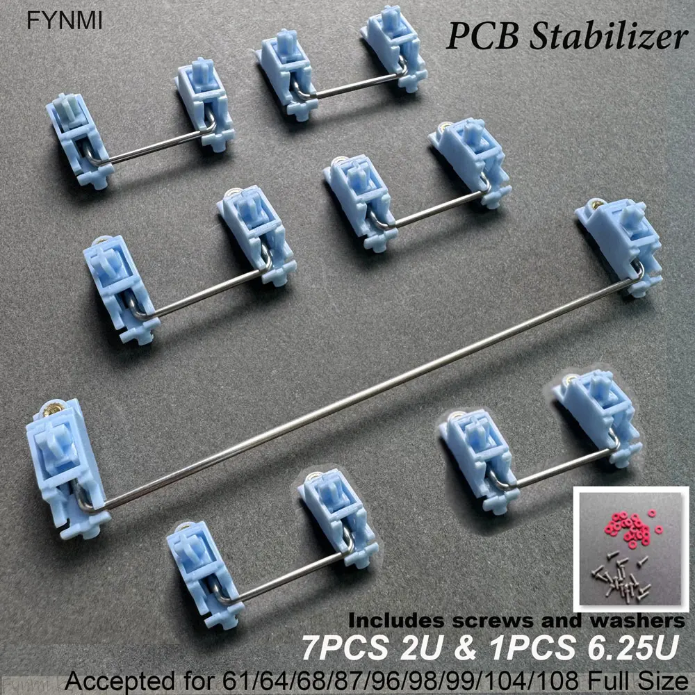 Fynmi Prelubrication PCB Stabilizer Satellite Axis Stabilizer Bar Satellite 2U Shaft Spacebar 6.25U for Mechanical Keyboard