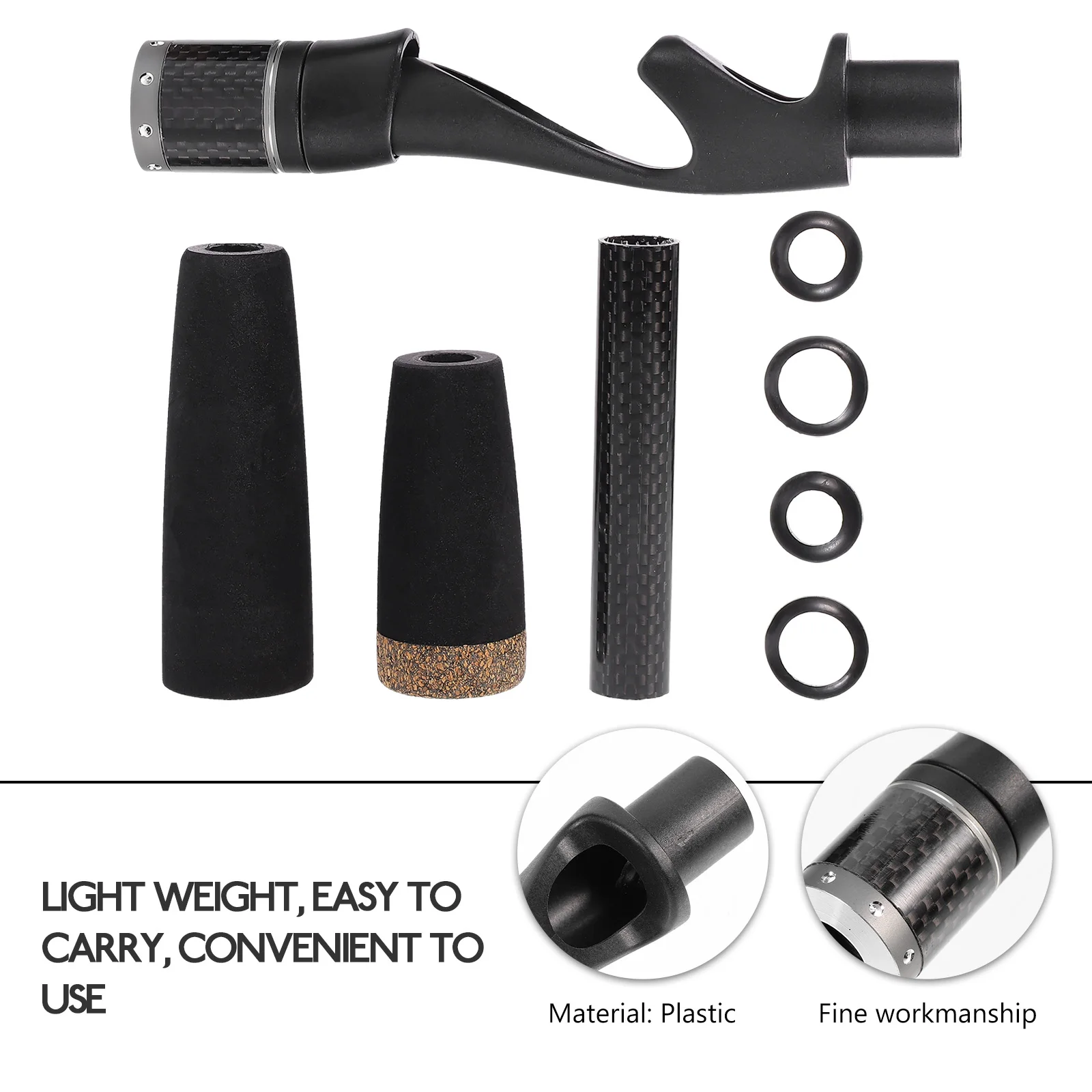 

1Set Hollow Fishing Rod Handle Kit Corrosion Resistant Comfort Grip for Seawater Freshwater Angling DIY Upgrade