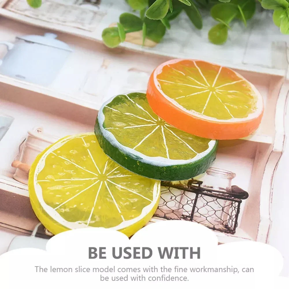 Artificial Fruit Slices Artificial Lemon Slices Assorted Color Fine Workmanship High-Quality Material PVC Material