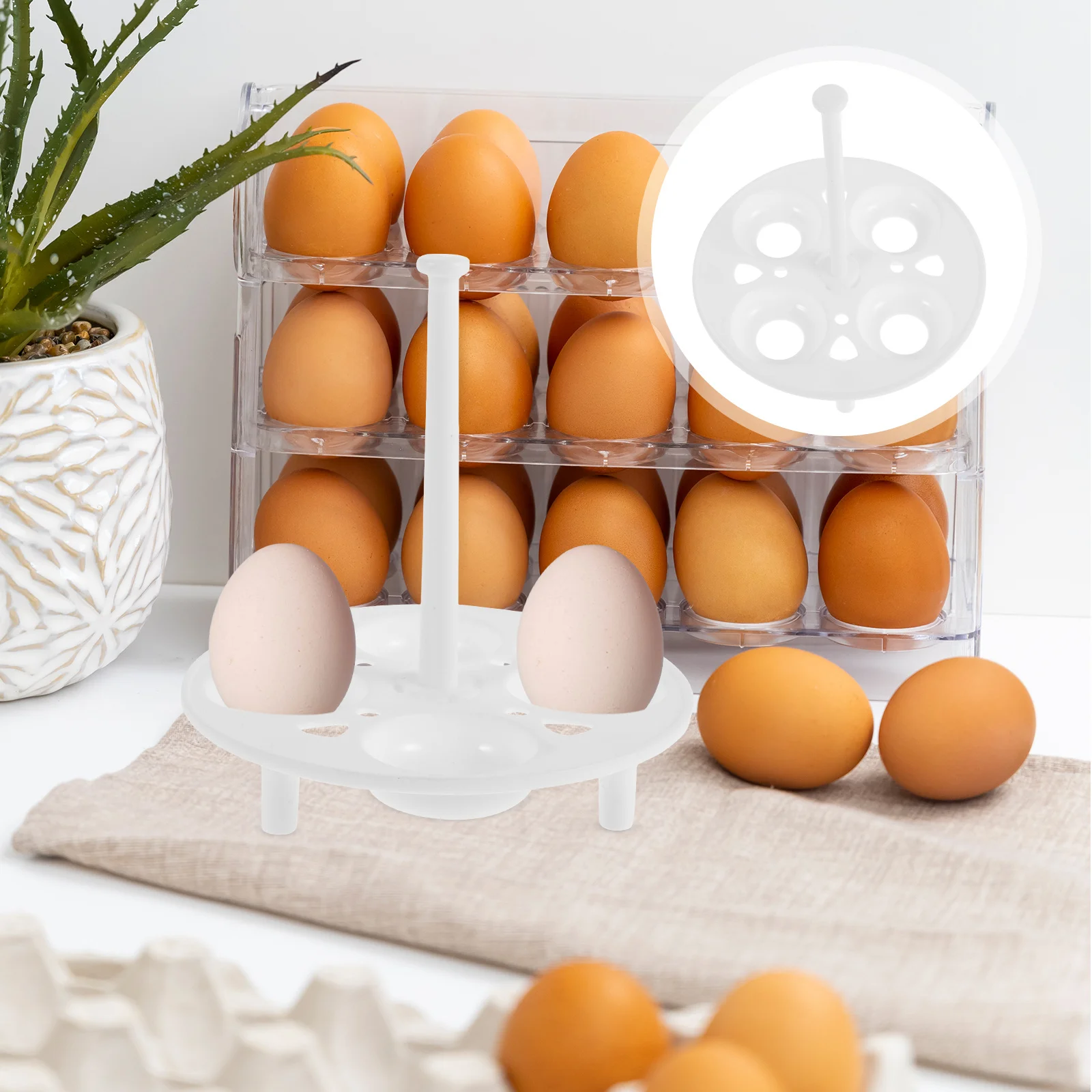

2pcs Steaming Egg Rack Plastic Holder For Boiling Eggs Compatible With Air Fryer Instapot Microwave Electric Cooker Kitchen Tool