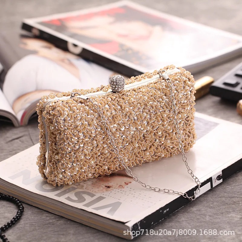 

2025 New Handbag Evening Bags Women'S Box Chain Shoulder Bag Ladies Fashion Gold Clutch Box Bag Women Messenger For Party Gift