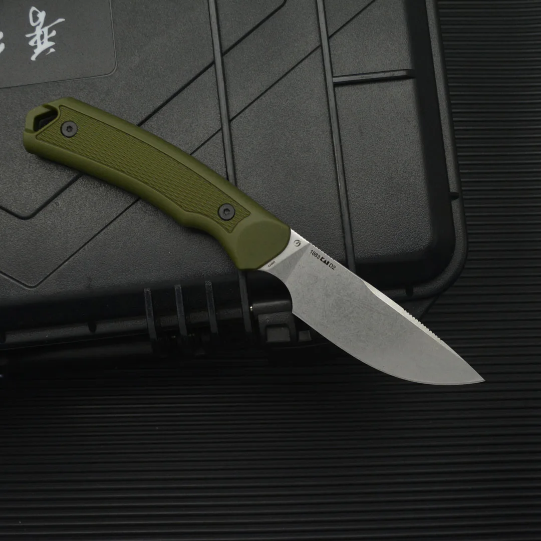 NUOVO 1883 Coltello Balde fisso Lama D2 Manico in fibra di nylon EDC esterno Escursione da campeggio Caccia Strumenti di sopravvivenza
