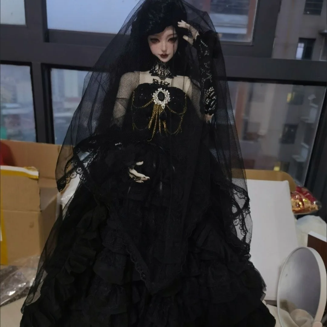 

Кукольная одежда 1/3 1/4 1/6 BJD юбка в стиле Лолиты, черное ретро-платье на Хэллоуин