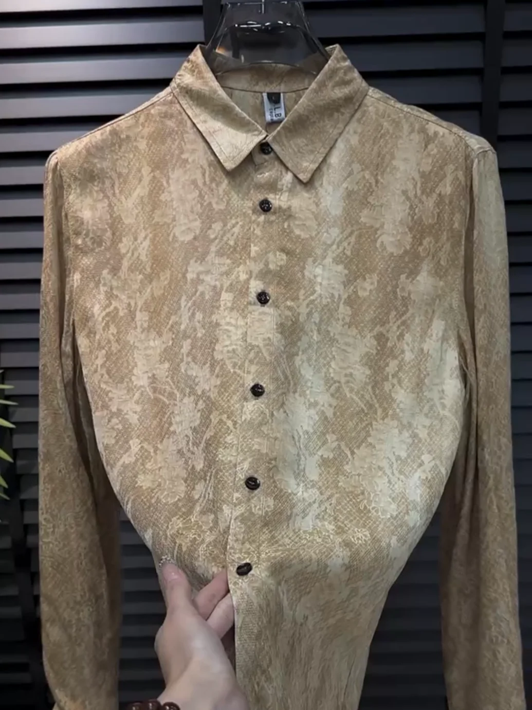 

Мужская рубашка Slim Fit с длинным рукавом: модная, стильная, универсальная, осенне-зимняя новинка, высококачественная, повседневная.