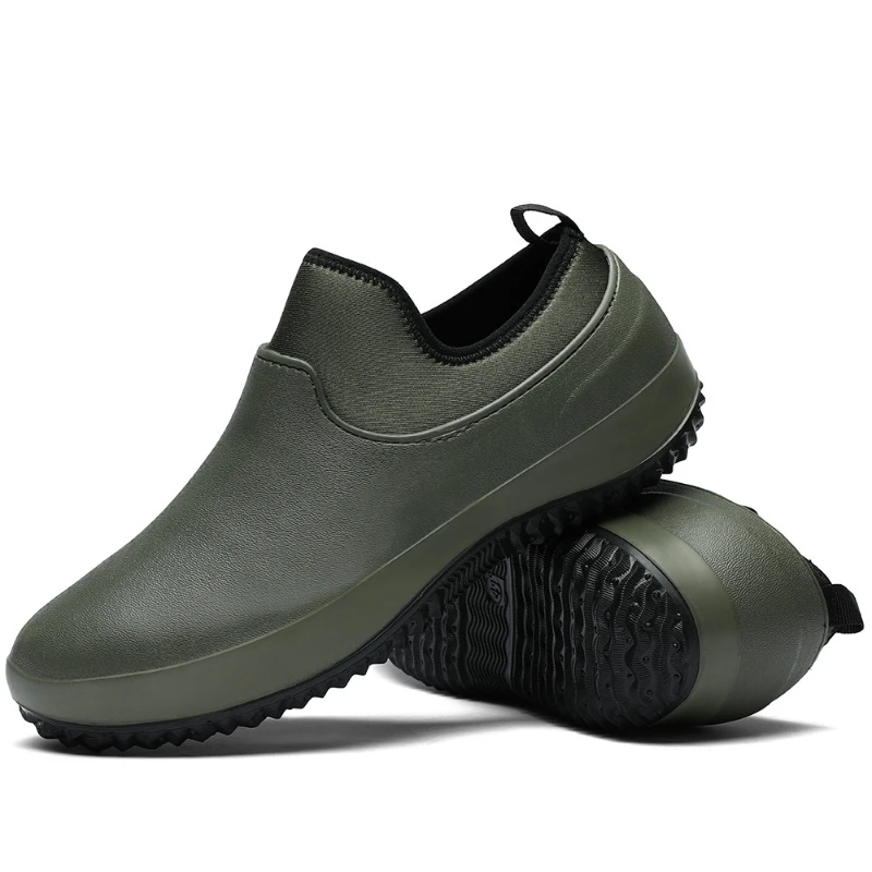 Unisex Men Rain Boots Waterproof Chef Shoes Non-Slip Men Water Shoes Outdoor Flat Rain Shoes Kitchen Work Women Shoe Plus Size49 view 3