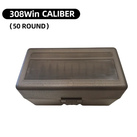 Caja de munición para Rifle abatible de 50 balas, estuche de almacenamiento de cartucho de Rifle táctico, lata de munición para soporte de caja de cartucho de caza 308win