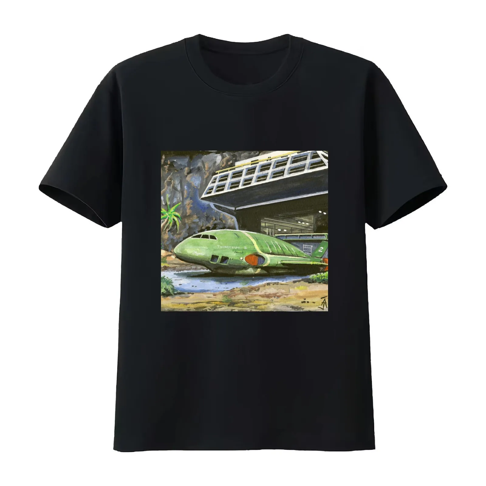Thunderbird 2 from Thunderbirds T-Shirt Summer Casual Cotton Tee Oversized Streetwear Tops Vintage Graphic Print 100% Cotton