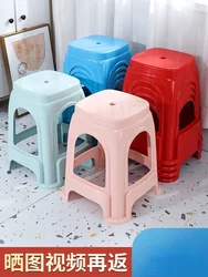 Plastic Chair Stackable Dining Table Home Dining Stool Simple Modern Nordic Light Dining Chair with Backrest Small Stool