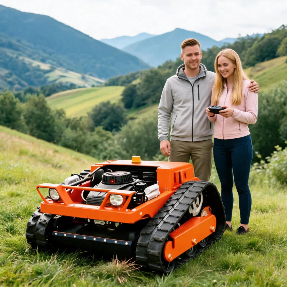 Customization Tracked Mower 1000mm Cutting Width Multi-use Grass Trimmer Remote Control CE Certified All-Terrain Yard Garden