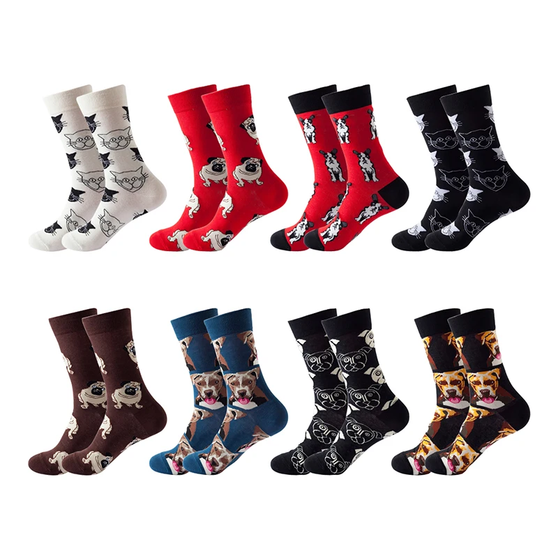 

Модные женские носки, носки с героями мультфильмов, мужские повседневные хлопковые носки на тему собаки и кошки, новинка, хип-хоп, уличные забавные носки для скейтборда, пара