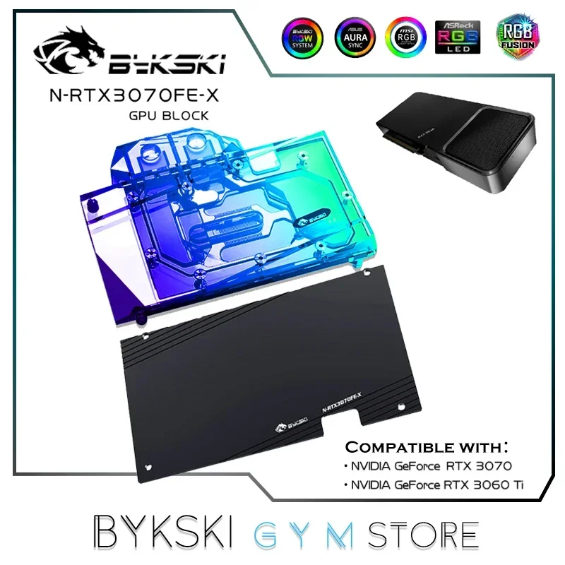 Bykski 3070 GPU Wasser Kühl Block Für NVIDIA Gründer RTX 3070 3060ti Flüssigkeit Kühler System VGA Kühler, 5V/12V N-RTX3070FE-X