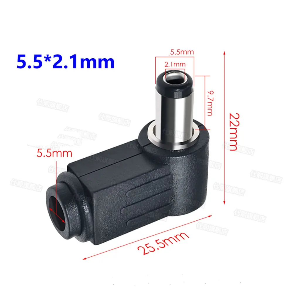 Okablowanie wtyczka zasilania DC assem DC5.5 * 2.5 5.5*2.1 4.0*1.7 3.5*1.35 4.8*1.7mm DIY lutowane wtyczka DC łokcia 90 stopni — zdjęcie 6