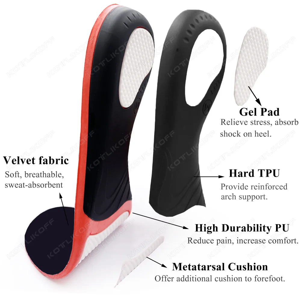 Orthopedic Insoles Orthotics Flat Foot Arch Support Inserts Work Orthopedic Shoes Soles For Men Woman Heel Plantar Fasciitis