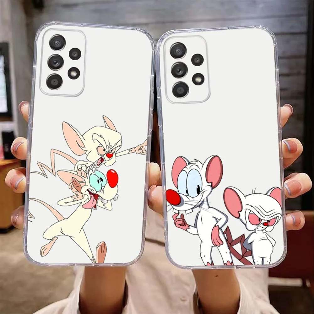 

P-Pinky and the B-Brain Phone Case For Samsung Galaxy A71,70,52,51,40,31,A50,30S,21S,Note20ultra Transparent Cover