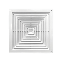 New Plastic Air Vent Grille With Flaps Square Duct Heating Vents Silent Operation White Exhaust Fan Cover Ceiling Mount